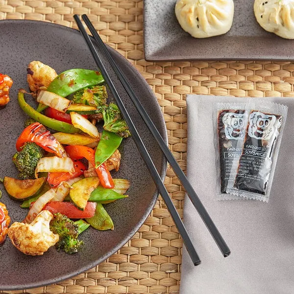 Square Shape Black Melamine Chopsticks- A Pair