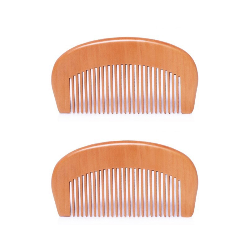 2pcs 10.7*5.3*1cm Nature Color Wooden Travel Pocket Men Boy Kids Professional Flat Hair Brush And Comb Set Kit
