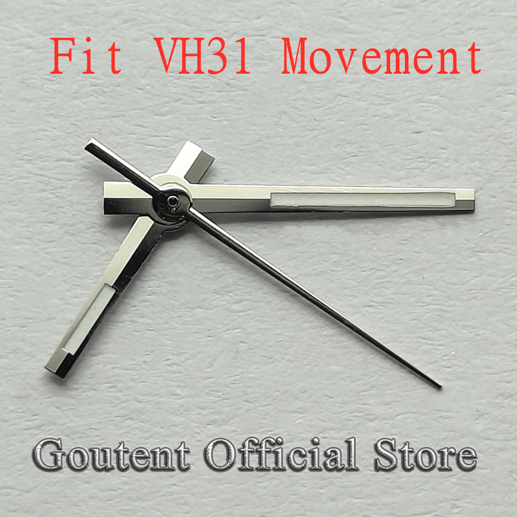 Goutent new green luminous watch hands are suitable for VH31 movement silver watch hands
