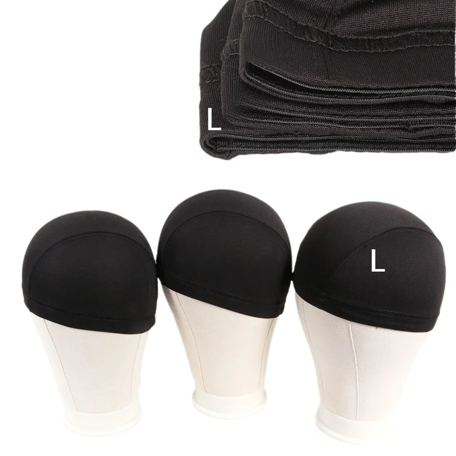 Black Wig Cap for Making - Stretchy Dome Mesh Wig Cap Soft Comfortable Hairnet, DIY Wig Tools Accessory, S-M-L Three Sizes