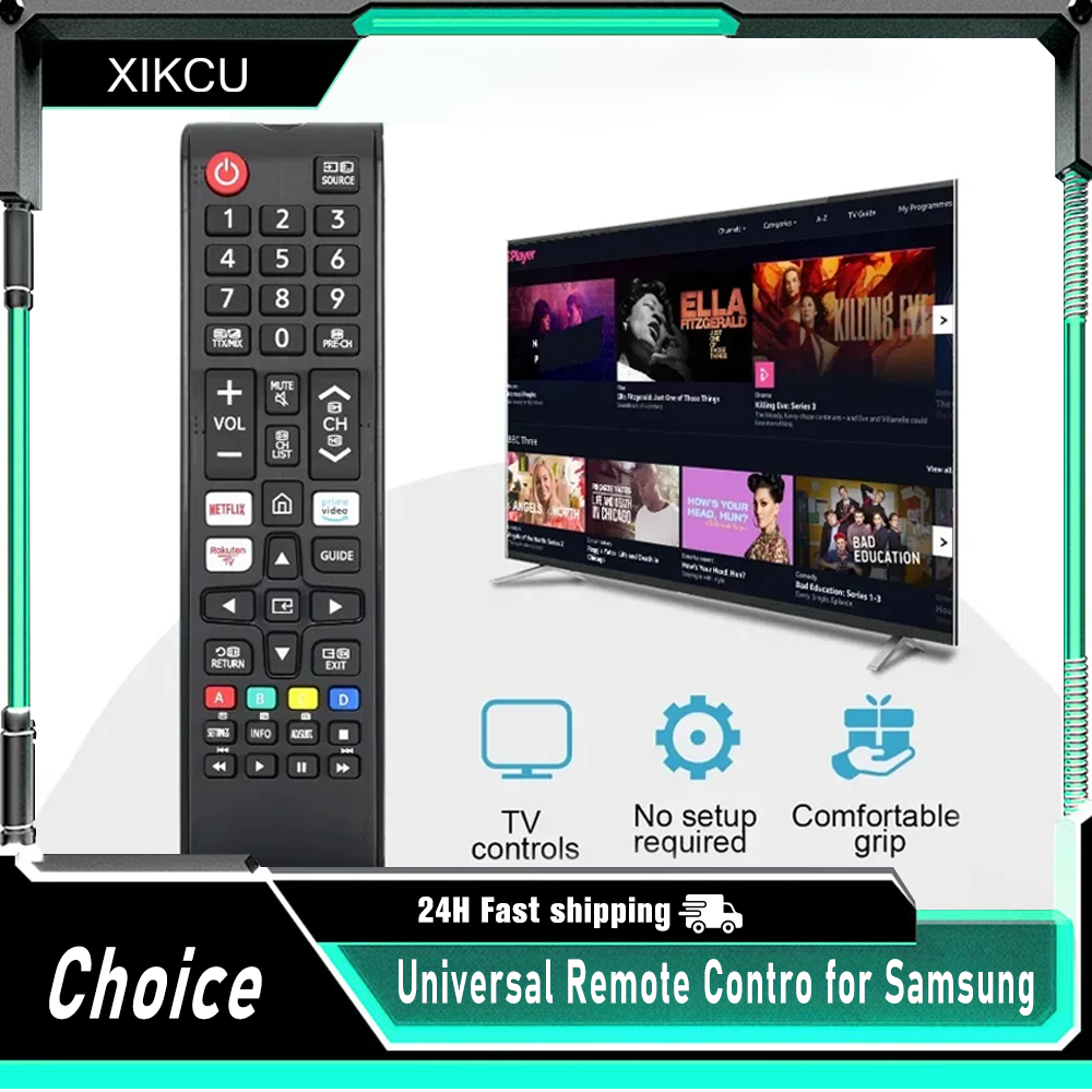 For Samsung Smart TV Control Replacement Fit Universal Remote Control for 4K Uhd Qled Hdtv Led Tvs with Hulu Netflix Primevide