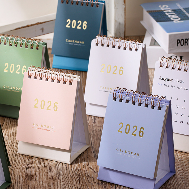 2026 Mini Morandi Color Calendar Small Desk Calendar Memo Calendar Planner Desktop Decoration Office Stationery New Year s