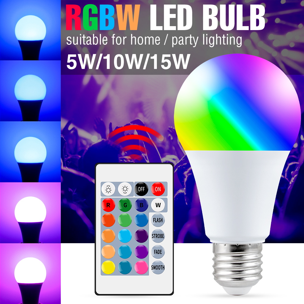Led Spot Light RGB Magic Bulb Smart Control Led RGBW Color Changing Light E27 Bombillas 5W 10W 15W Led Dimmable Lamp AC85-265V lightify