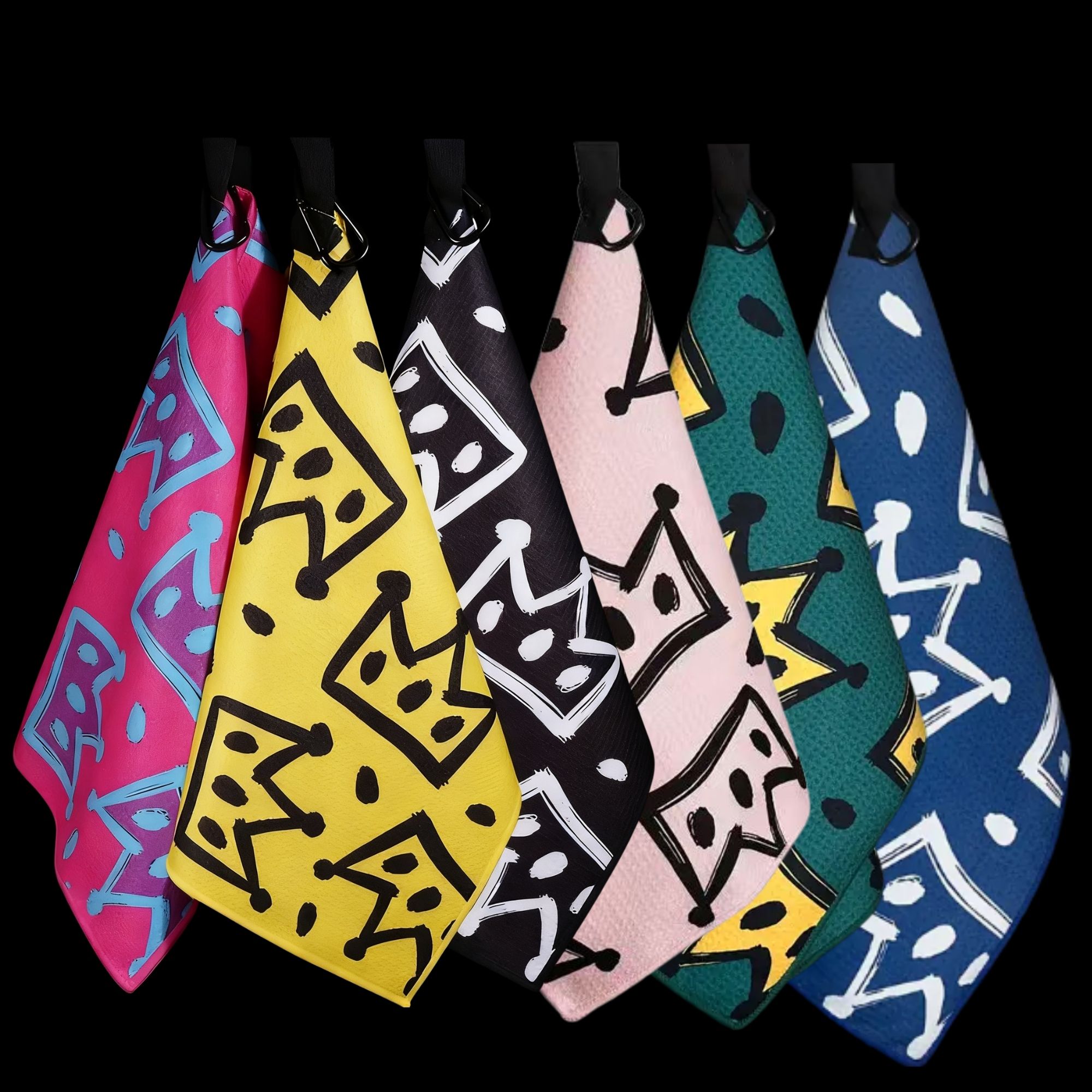 Fashionable Crown Golf Towel, 40x60cm Large Size, Quick-Drying Super Absorbent Waffle Fabric, Golf Bowling Lovers' Creative