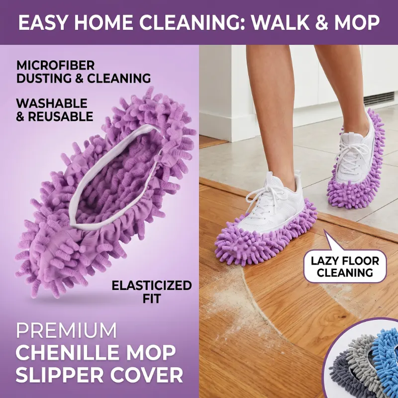 1/2/3 Pair Floor Dust Cleaning Slippers Shoes Cleaning Cloth Lazy Mopping Shoes Home Floor Cleaning Tools Microfiber Cloth Shoes