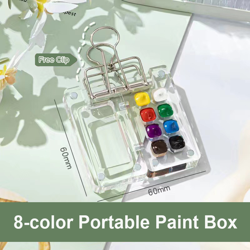 Mini painting color box transparent high -definition color panel is suitable for watercolor painting oilpaintingoutdoor portable