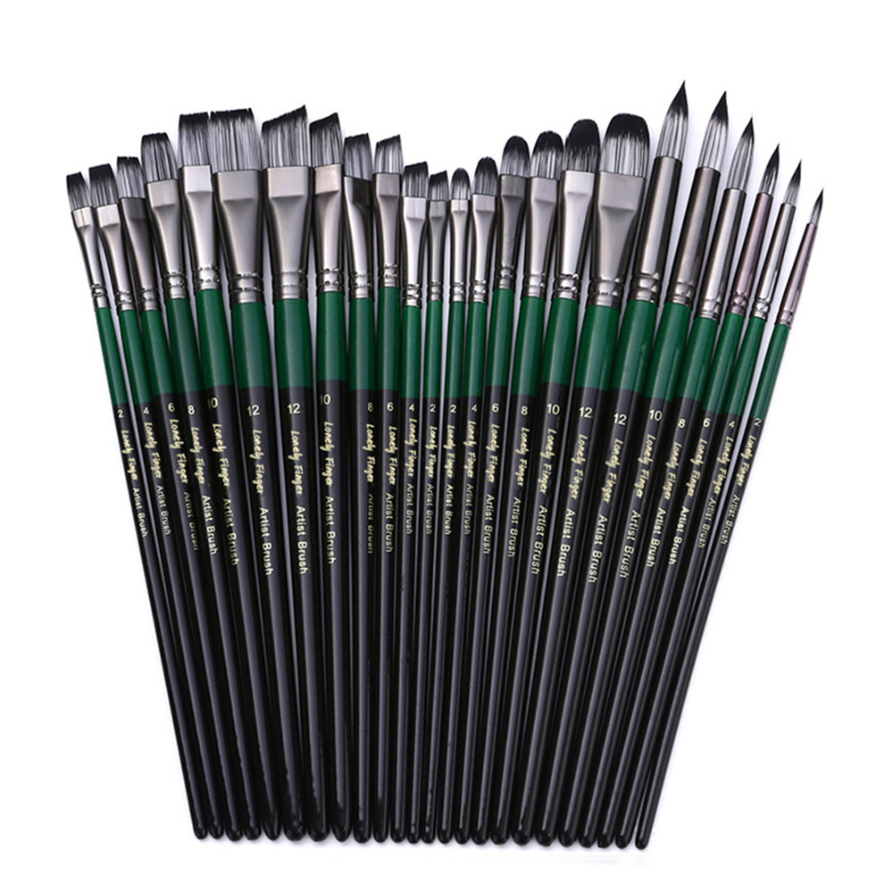 6/24Pcs Paint Brush Set, Artist Paintbrushes for Acrylic Oil Watercolor Painting, Premium Nylon Hair Art Paint Brushes