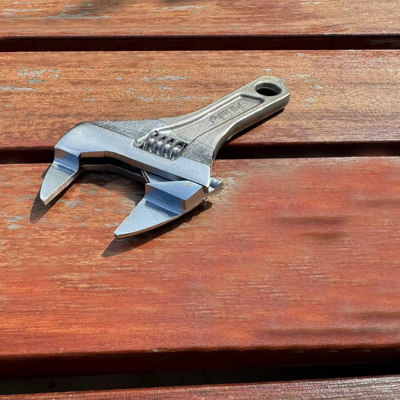 Ultra-Thin Adjustable Wrench with Large Opening Short Handle Mini Monkey Spanner Laser Scale Coated Key for Bathroom Tool