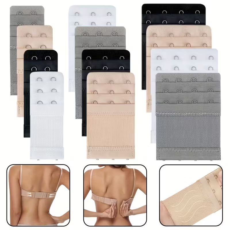 Elastic Bra Hooks Lingerie Extension 2/3/4 Closures Adjustable Back Expansion Buckle Underwear Row