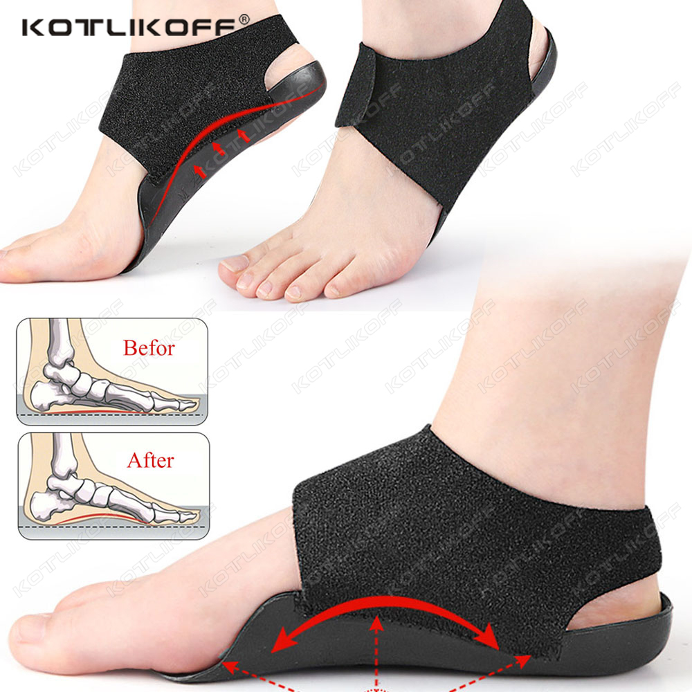 KOTLIKOFF 1 Pair Orthopedic Wearable Insoles For Flat Feet O-Shaped Unisex Pressure-relieving Walking Foot Care Arch Support Pad
