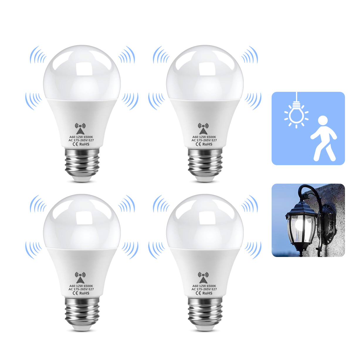 4/2/1PCS Sensor Lamp AC85-265V 220V 110V Radar Motion Induction e27 Bulb Human Body Detecting Smart Sensitive Doorway Lighting lightify