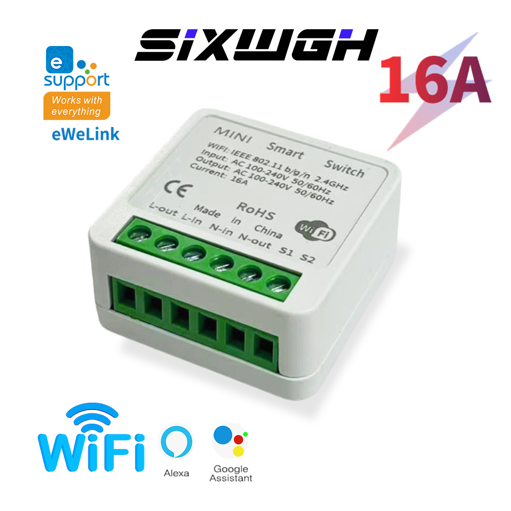 eWeLink 16A Smart WiFi Switch Mini Design Voice Control Alexa//Ice Light Synchronization/Home Automation lightify