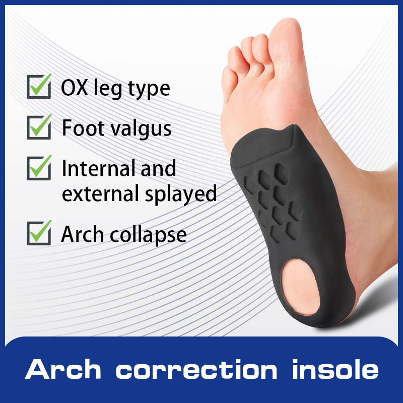 KOTLIKOFF 1 Pair Orthopedic Wearable Insoles For Flat Feet O-Shaped Unisex Pressure-relieving Walking Foot Care Arch Support Pad