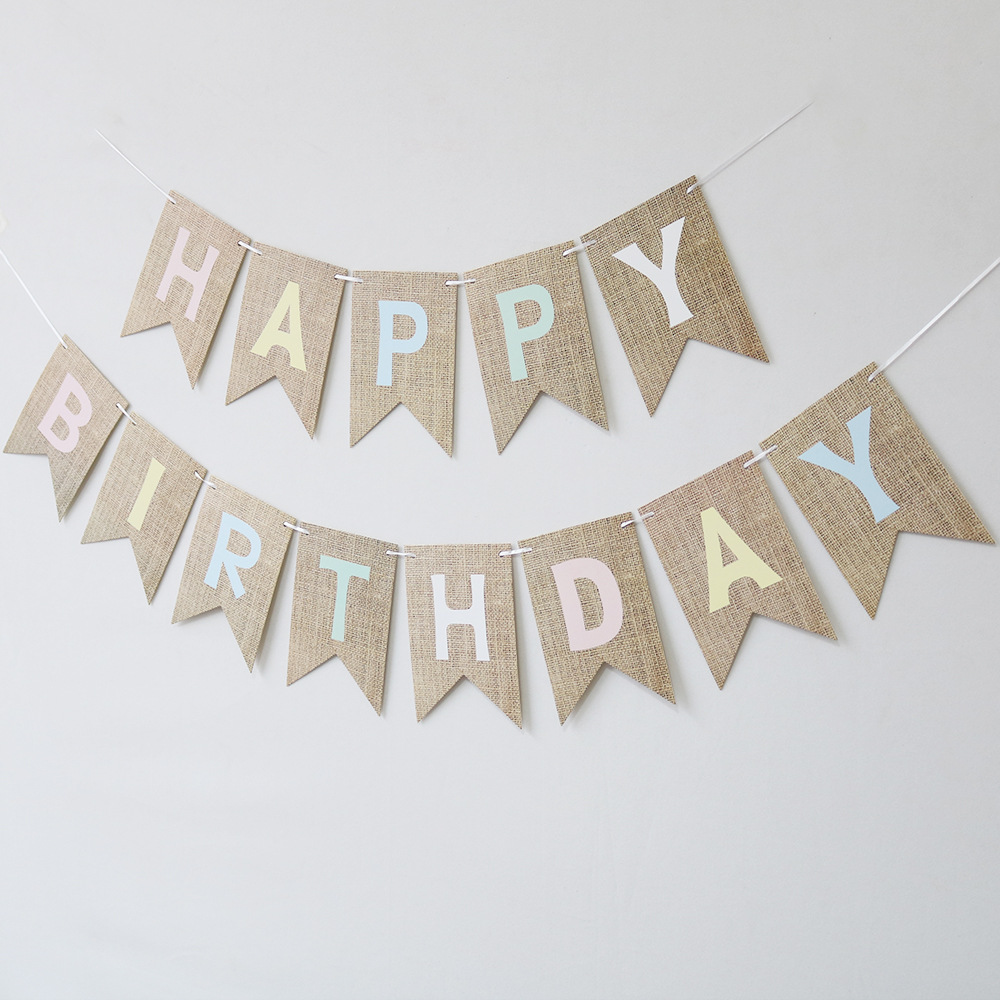 NEW Happy Birthday Banner Bunting Flag Party Decoration Kids Decor Children's Ornament Baby Colorful Girl Boy Parti Supplies