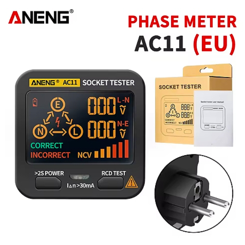 ANENG AC11 Smart Digital Outlet Socket Tester Pro Voltage Test Socket Detector EU/US/UK Universal Battery Tester Checker Tool