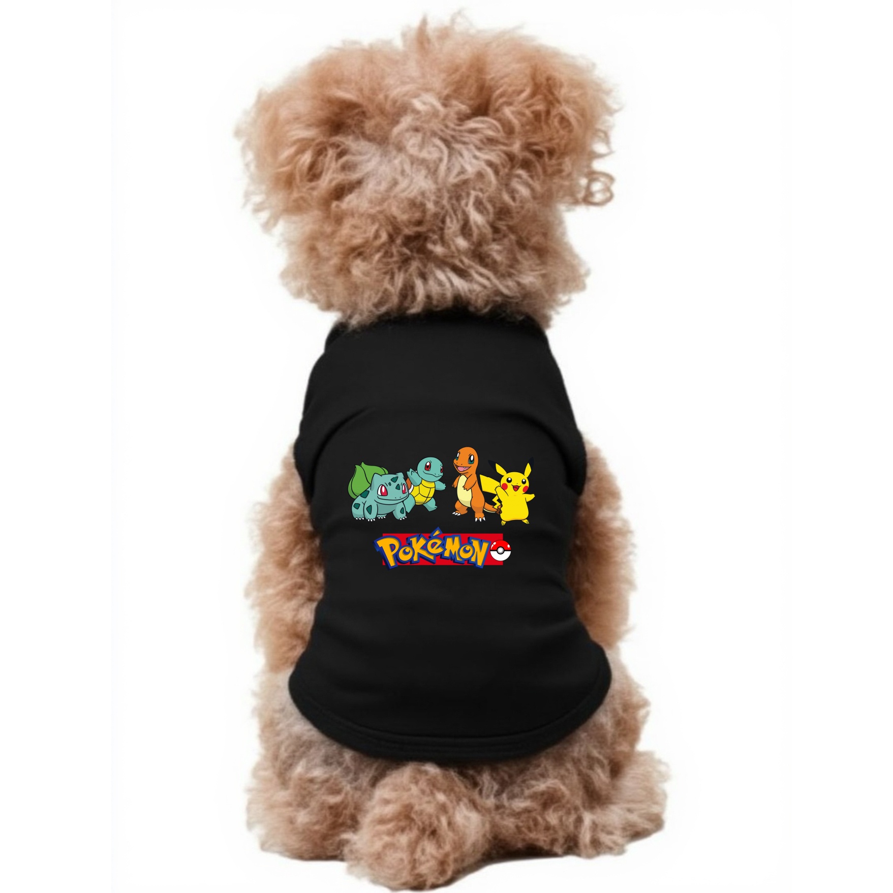 1pc Pokémon Family print pet vest, soft and comfortable sleeveless T-shirt for cats and dogs