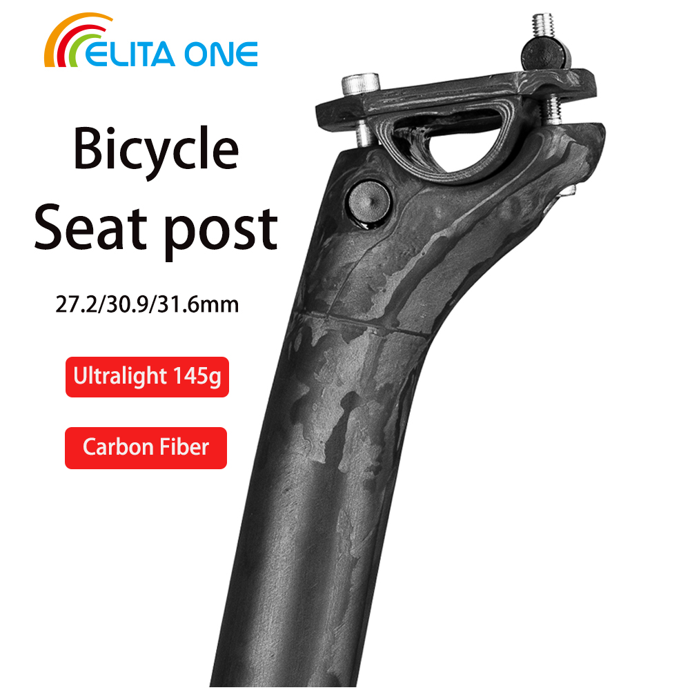 Elitaone Carbon Fiber Seatpost 27.2/30.9/31.6mm Matte Black Offset 20mm Lightweight Durable MTB Road Bike Seat Post Bicycle Part