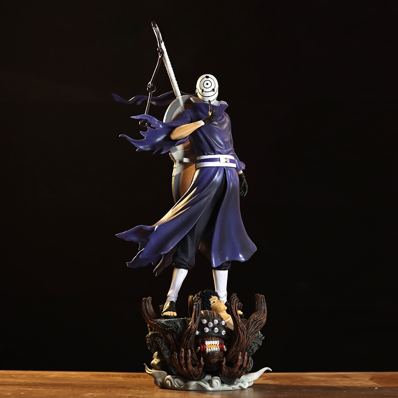 HOT 2026 New Product Naruto Figurine Standing Posture Giant Wave Uchiha Dual Head Anime Model Desktop Decoration Ornament