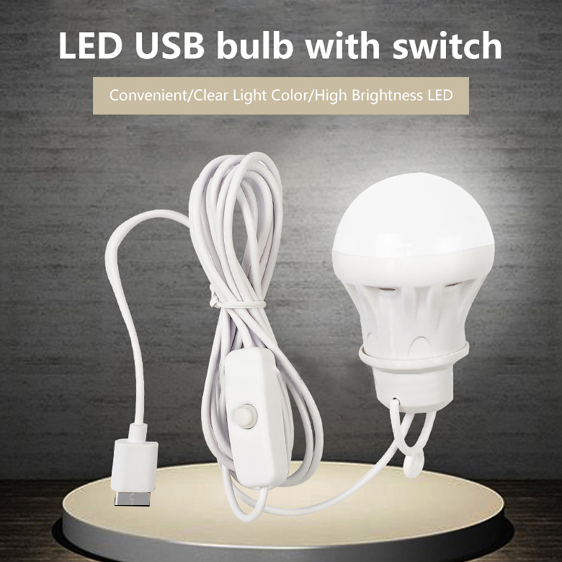 DC5V USB LED Bulb, Ideal for Outdoor Camping, Fishing, Barbecue Emergency Tent Lamp