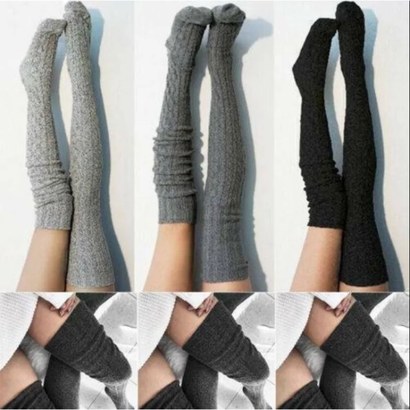 Cozy Thermal Over the Knee Knit Socks for Women Warm and Stylish Winter Socks with Thickened Material Lady 1 Pair