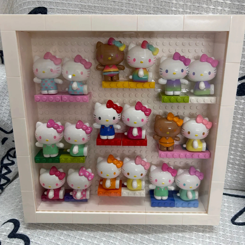 Kt Cat Summer Rainbow Candy Series Blind Box Mini Action Figure Cute Desktop Decor Display Collectible Toys Kids Festival