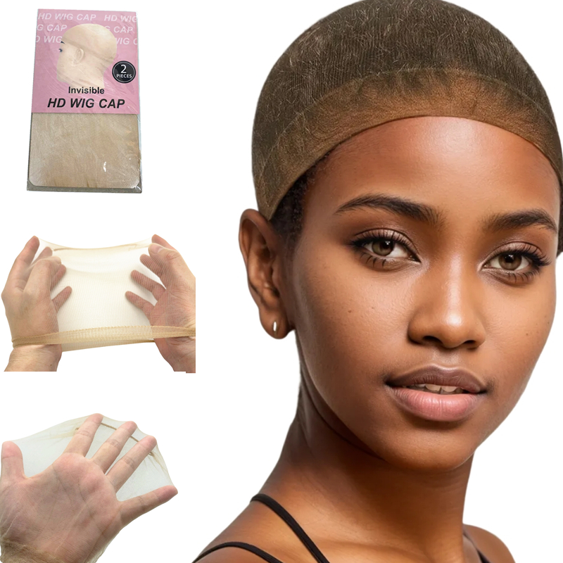 2/6/12 Pack Wholesale Ultra Thin Invisible HD Wig Cap for Lace Front - Sheer Nylon Stocking Cap Bulk for Women