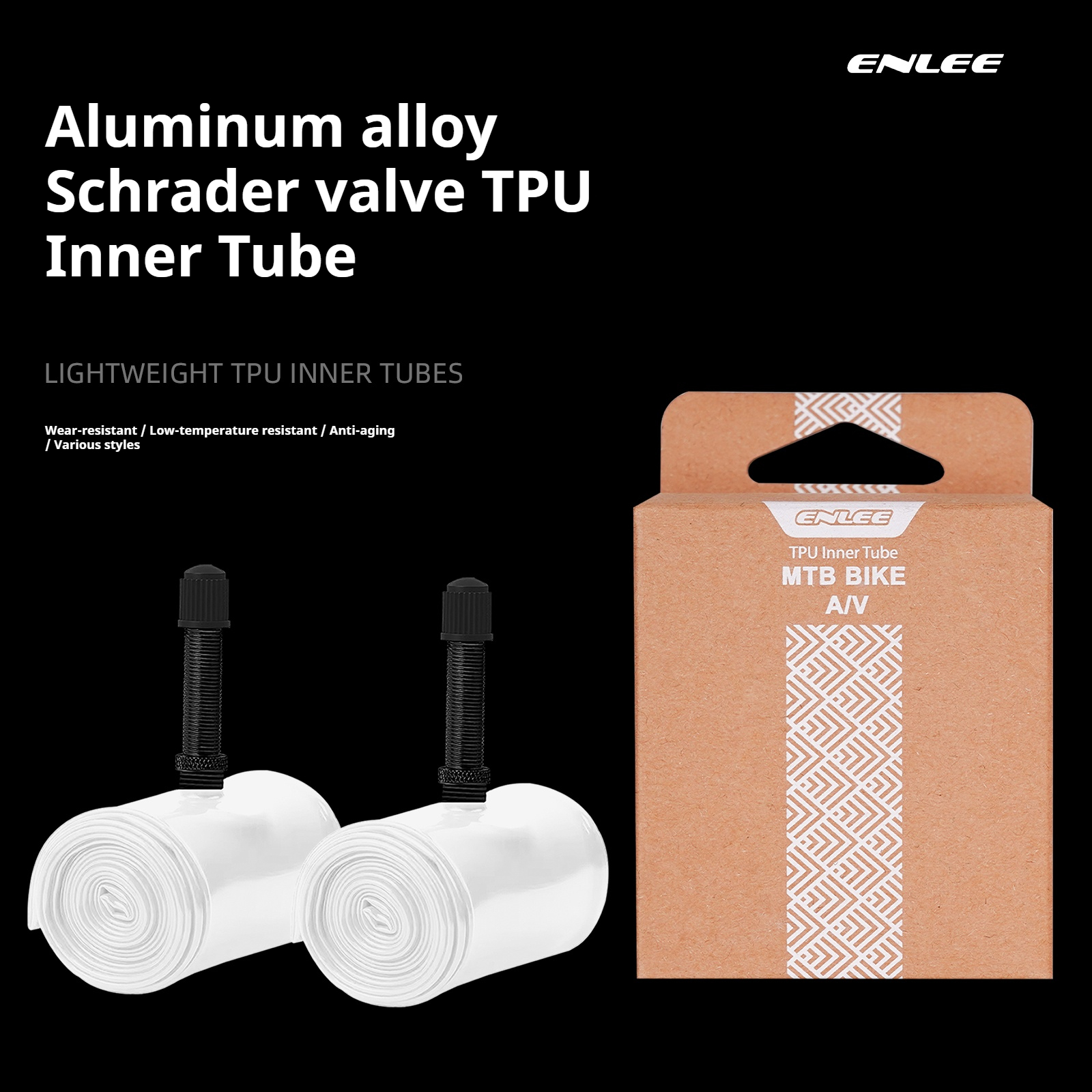 ENLEE MTB Bicycle Inner Tubes TPU Inner Tubes Ultralight Mountain Bikes SV 26/27.5/29 Inch Sizes Durable Bike Inner Tube