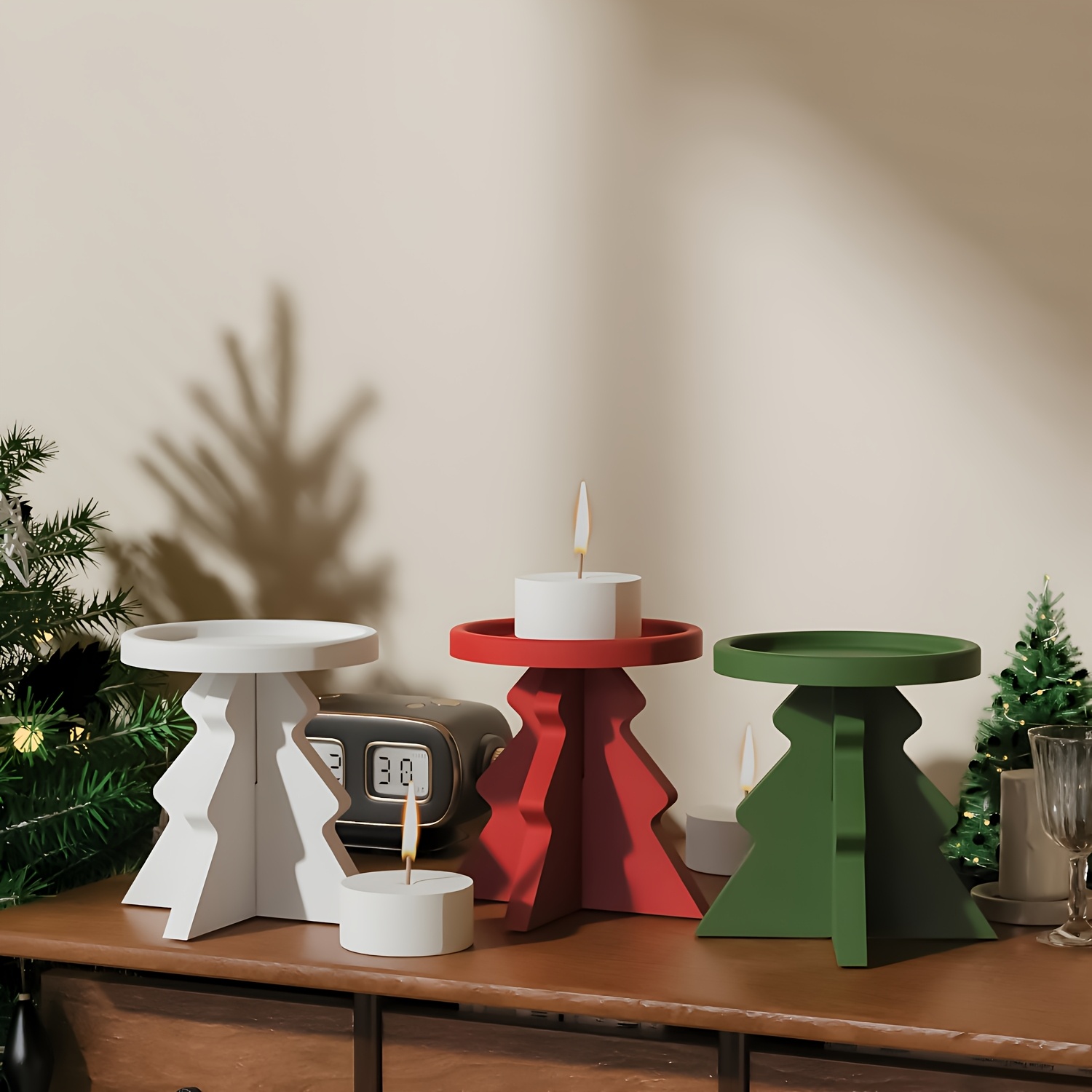 1pc Tree Candleholder Mold - Festive Candle Making, Compatible with Silicone/Resin/Plaster/Casting
