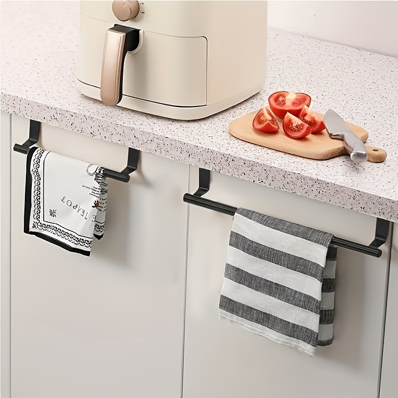 Modern Stainless Steel Kitchen Towel Hook Wall-Mounted No-Drill Installation Tool-Free Simple Installation Essential for Home Or