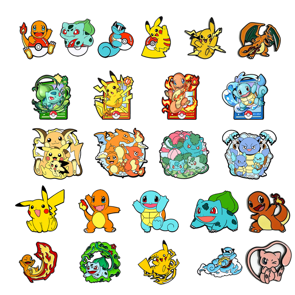 8pcs Monster Enamel Pin Set Japanese Anime Cartoon Animal Collectible Pins for Backpacks for Fans And Friends
