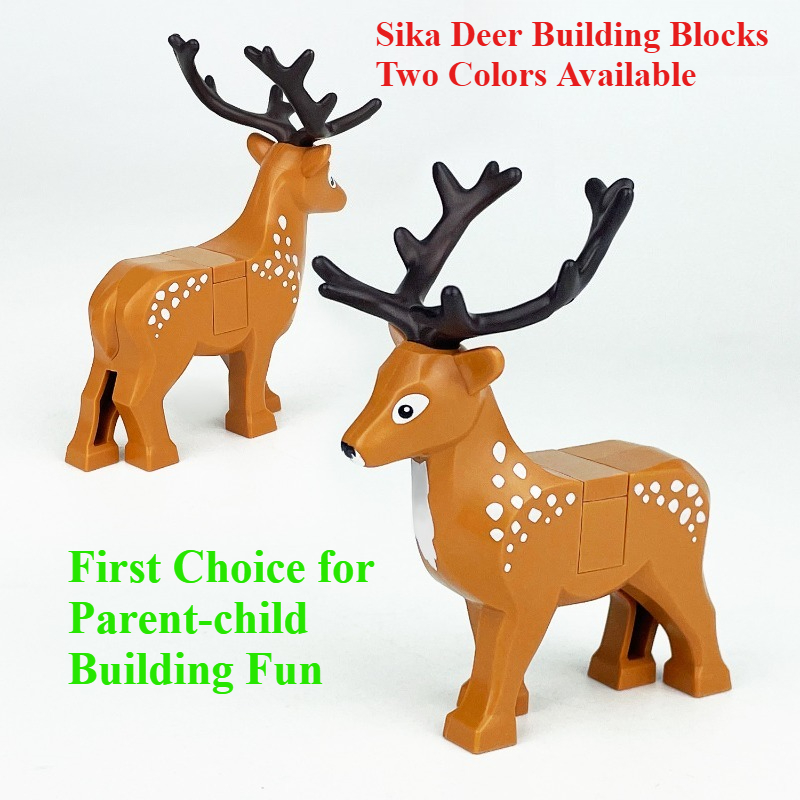 MOC Mini Sika Deer Building Blocks Plastic DIY Bricks Cute Animal Model Kit for Kids Adults Educational Home Desk Decor