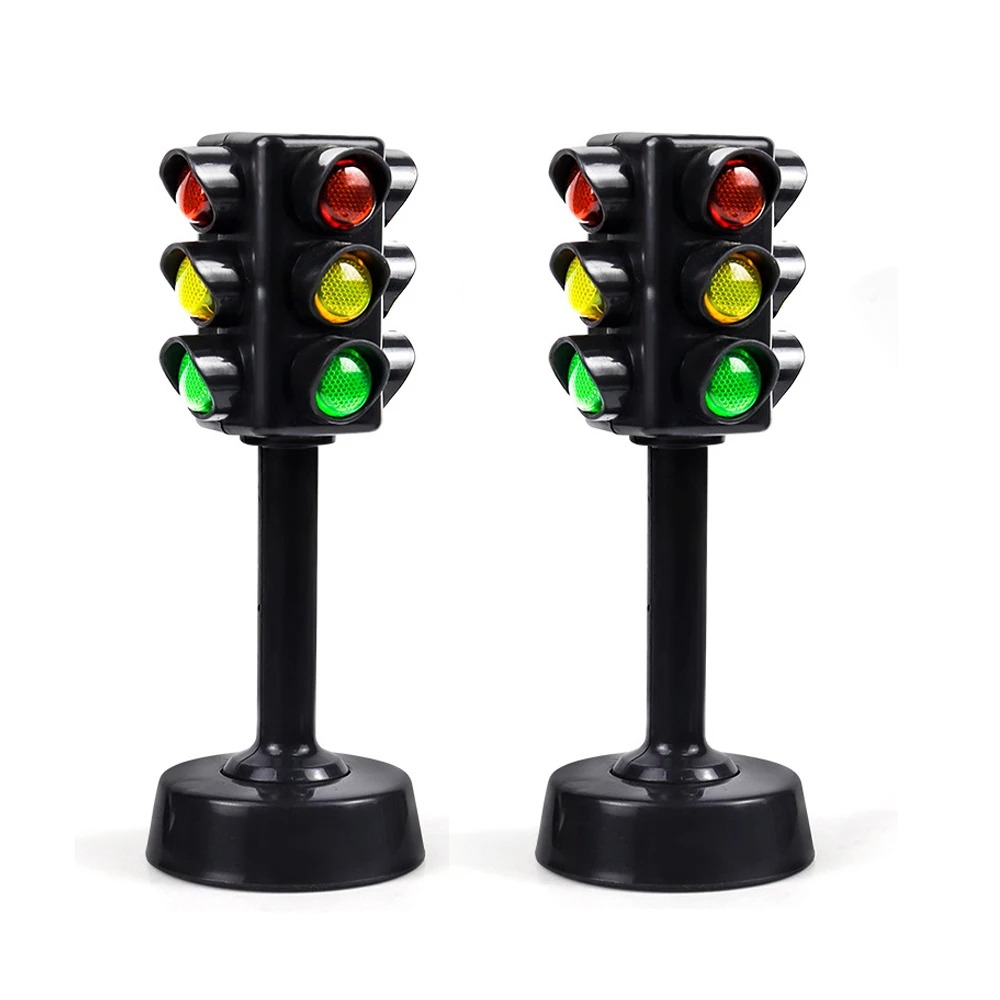 Mini Traffic Signs Road Light Block without Sound LED, Children Safety Education Kids' Puzzle Traffic Light Toy, Kids' Gift