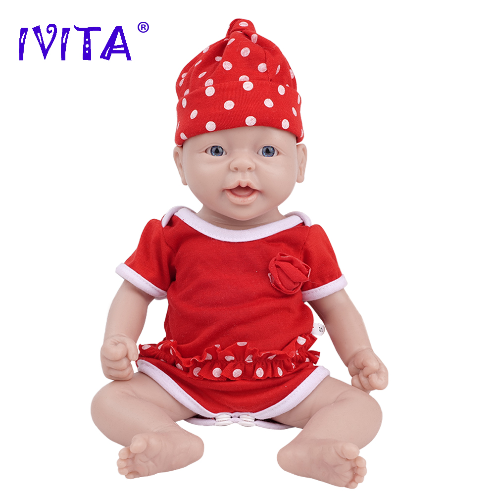 IVITA WG1555 14.56 inch 1.65kg 100% Full Silicone Reborn Baby Doll Realistic Girl Dolls Soft Baby DIY Blank Children Toys
