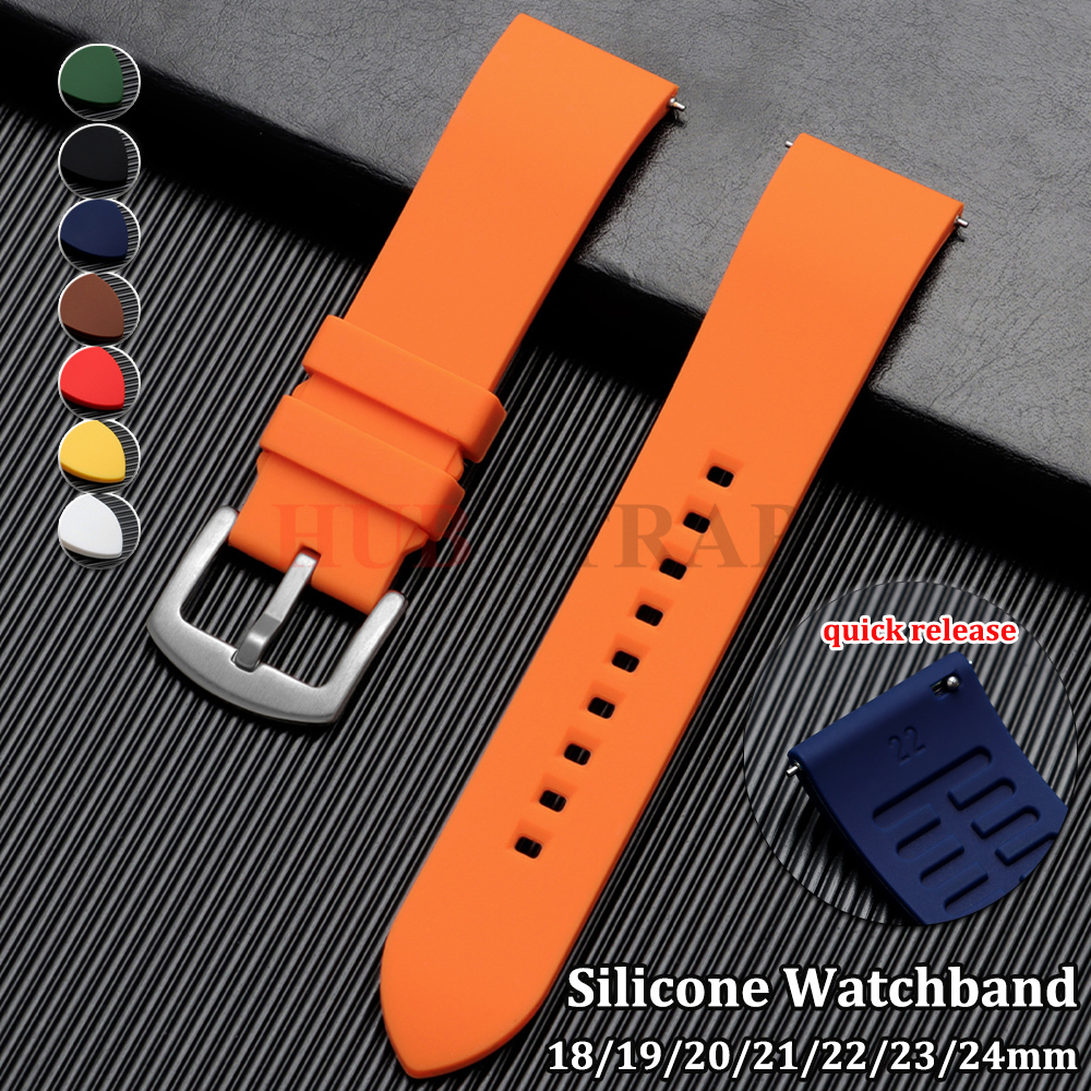 Silicone Waterproof Watch Strap 18mm19mm20mm 21mm 22mm 23mm 24mm for for for Soft Blet Quick Release Bracelets