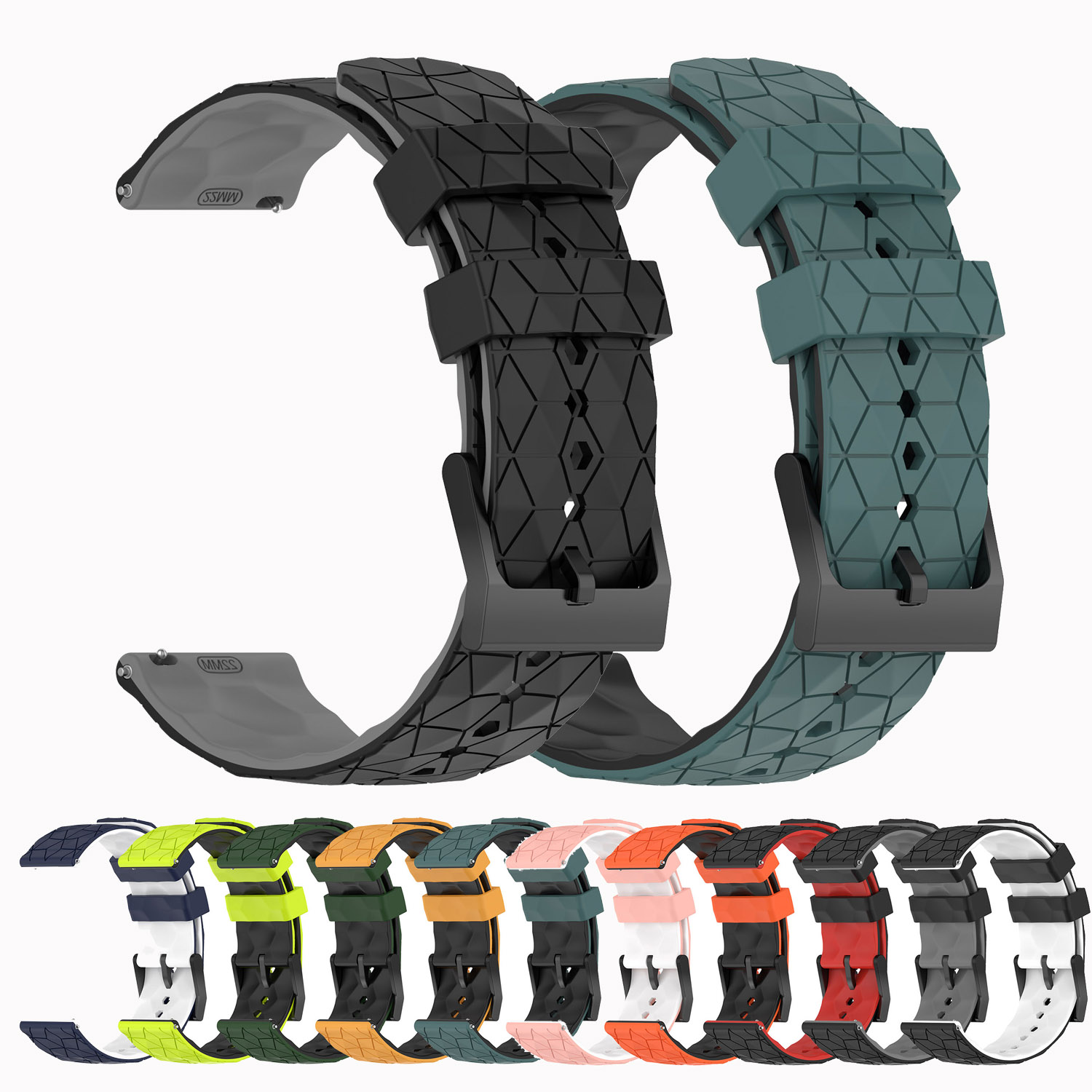 22mm Replacement Bracelet For Amazfit Pace/Stratos 3 2 2S Smartwatch Silicone Sport Watchband For Amazfit T-REX3 Pro 48MM Strap