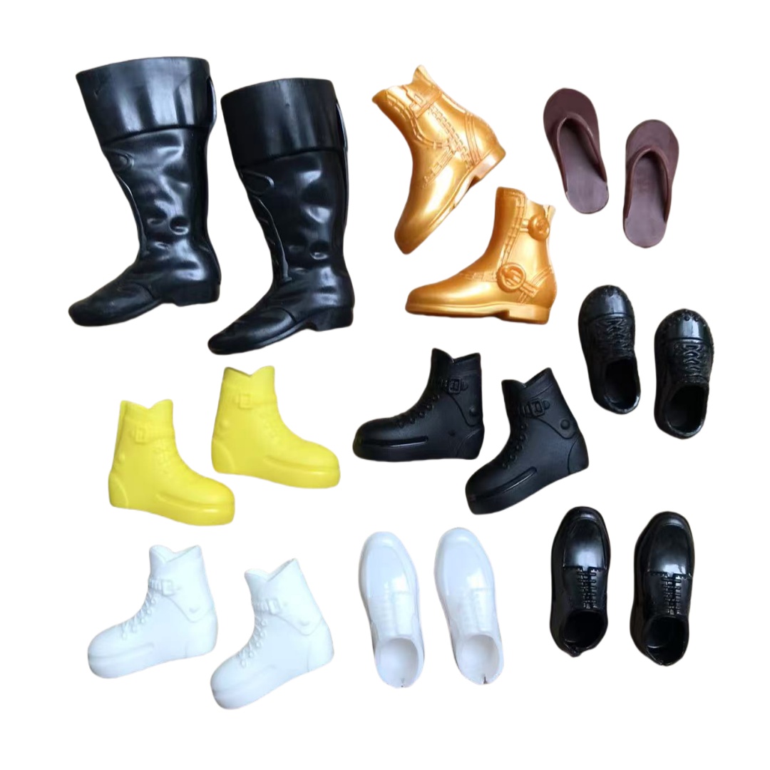 1/6 Male Doll Shoes Boots Fashion DIY Doll Decors Parts White Brown Black Gold Color Doll Accessories DIY Doll Dressing