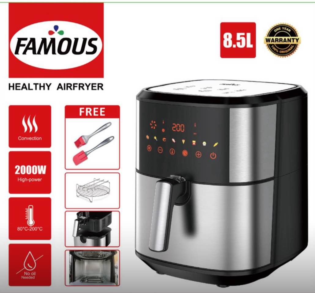 Famous Multifunction Air Fryer 8.5 Litre With Free Spatula And Gloves