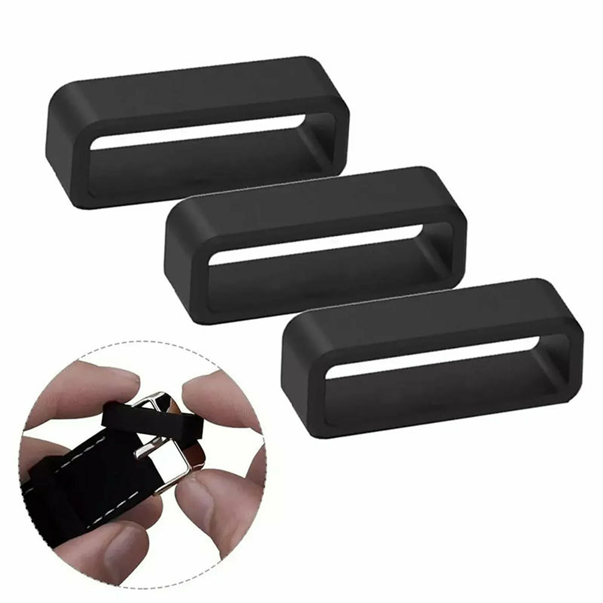2pcs Rubber Silicone Watch Band Keeper Loop 18mm 20mm 22mm Wristband Rings Strap Bezel Security Holder Universal Accessories