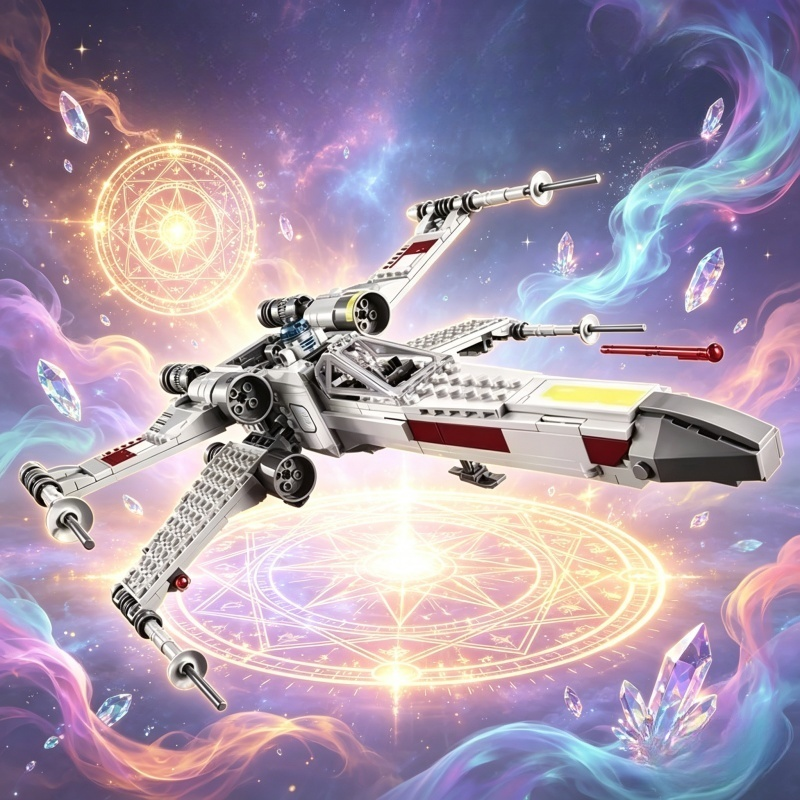 New MOC Space Battle X Spaceship Vehicle Building Blocks Model, Home Decor Ornament, Festival
