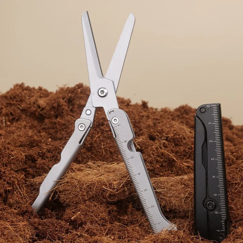 Stainless Steel Folding Mini Scissors Outdoor Portable Simple Camping Small Tools Household Mini Multi-functional Small Scissors