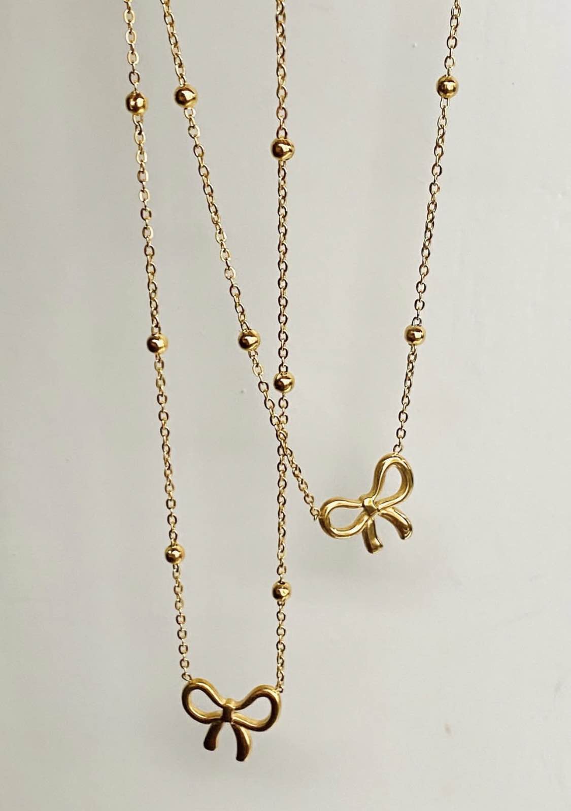 Stainless Bow Necklace (1 piece)