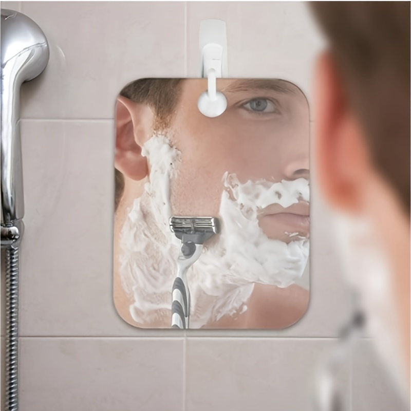 1/2pcs Rectang Polished Acrylic Bathroom Mirror Hooks Drilled Holes Anti-Fog Portable Wall Mirror for Home Decoration Men's
