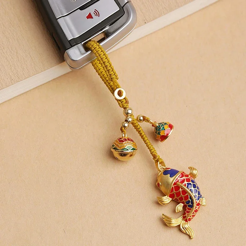 Creative Koi Exquisite Bag Pendant Car Keychain Chinese Style Mascot Mobile Phone Pendant Backpack Lanyard