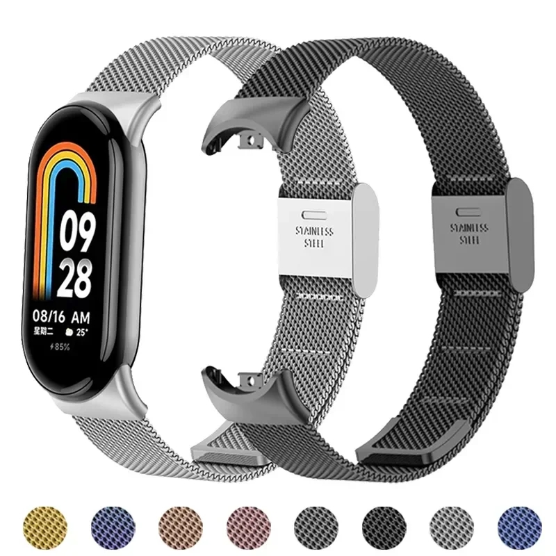 Milanese Mesh Strap For Mi Band 9 Pro 8 Pro Band Metal Bracelet For Redmi Watch 4 5 For Mi Band 8 9 Pro Stainless Straps