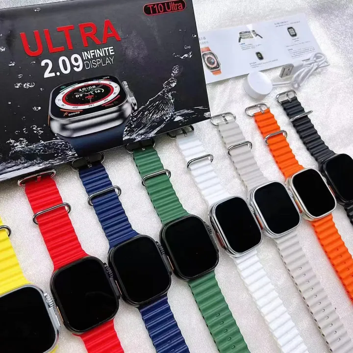 T10 Ultra Smartwatch 2.09" Calling Wireless Charging Crown Working Infinite Display with Real Screws