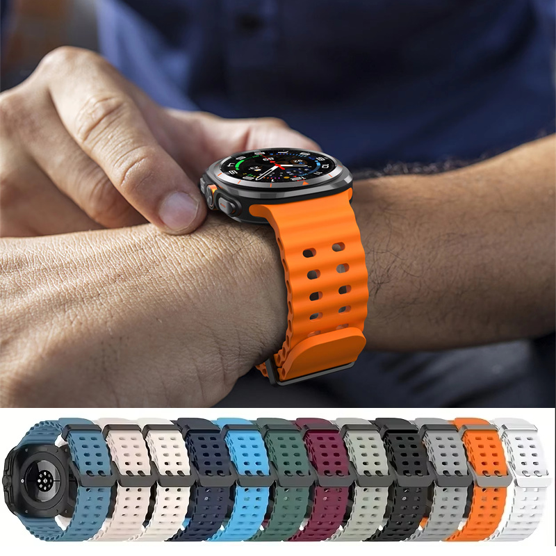 Sport Band For Samsung Galaxy Watch Ultra 47mm silicone Bracelet NO Gaps Ocean Watchband aquatics Watch 7 47mm Official Strap