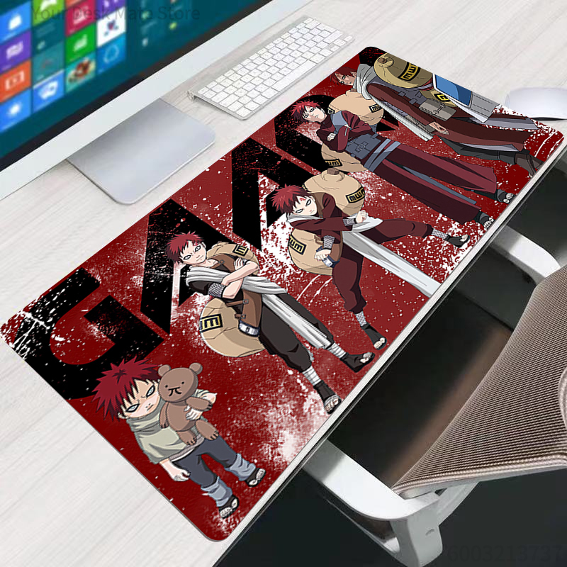 Anime Computer Mouse Pad Naruto Gaara Gamer MousePads Gaming Lock Edge Mousepad Soft Desk MausePad Keyboard Mouse Carpet