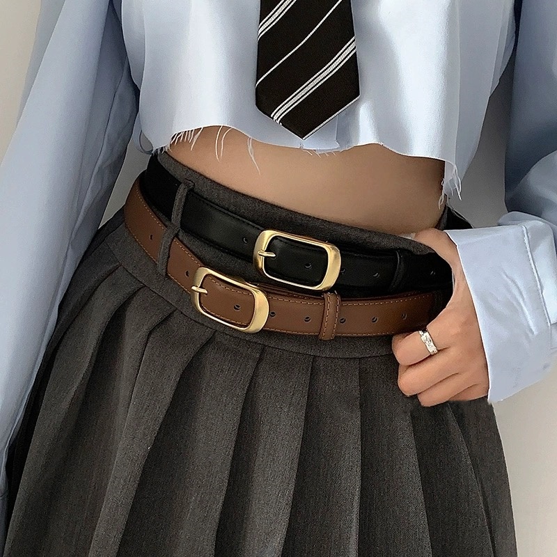 Women's Belt Black Korean Simplified Versatile Jeans Belt Women 2024 New Brown Fashion Decorative Pants Belt