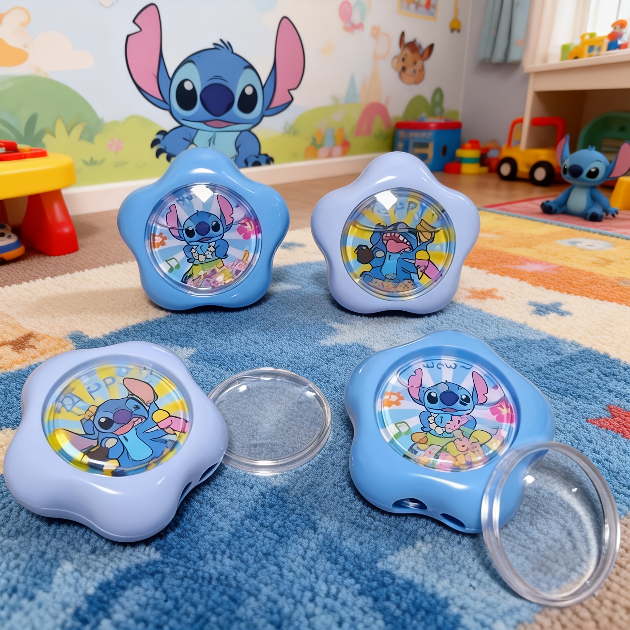 Random 1pc Stitch Pencil Sharpener, Plastic Material, Double Holes Design, Easy to Use. Cute Cartoon Shape, Compact & Durable
