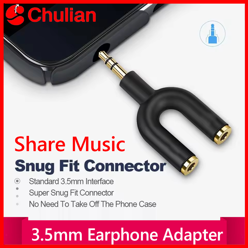 Y Shape 3.5mm 1 Male to 2 Female Earphone Adapter Double Jack Plug Stereo Headphone Splitter For PC MP3 Player Share Music Metal